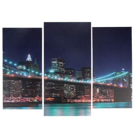 Modular picture "Night Bridge" (2-25x52; 1-30x60) 60x80 cm