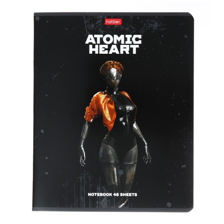 Notebook of 48 sheets in the "Atomic Heart" cage, cover coated cardboard, rounded angles, block 65 g/m2, 5V, mix-2