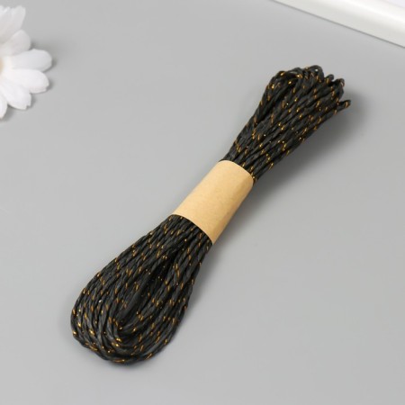 Yarn 100% cellulose "Softino Raffia Color Melange" Washed, black with gold 10m-1