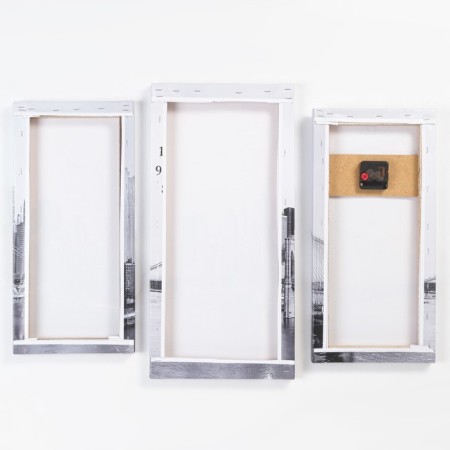 Carty clock is wall-mounted, modular "bridge", silent, 60 x 80 cm, triptych-2