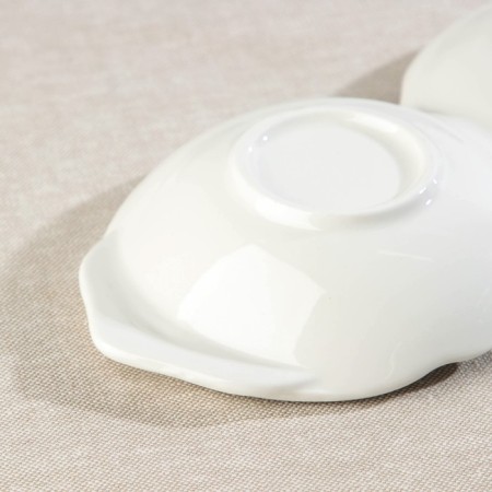 Menzhitsa ceramic 3 cells "Leaf", 40 × 12 × 4 cm, white color-3