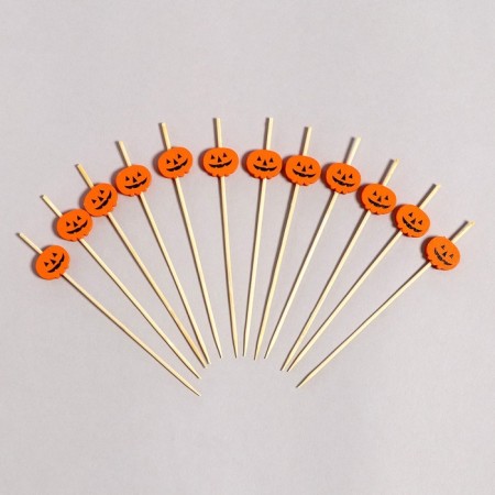 Pumpkin skewers, 12 pieces in a set, orange color-3