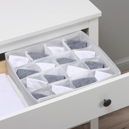 Organizer for linen 16 cells LadOM, 32x32x12 cm, beige color-9