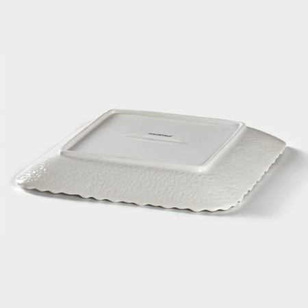 Porcelain plate square Magistro "Blanche. Flower ", 22.5 × 22.5 cm, white color-2