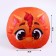 The pillow is round "Dracosha", orange