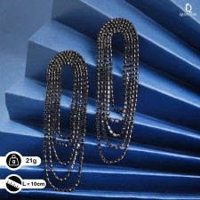 Hanging earrings with rhinestones 