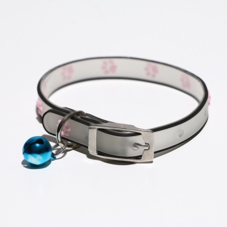 Collar "paws", 28 x 1 cm, Osh 18-24 cm, transparent/pink-1