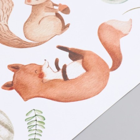 Sticker Plastic Interior color "animals in the autumn season" set 2 sheets 30x84 cm-2