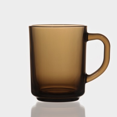 Bronze mug, 250 ml. Glass, brown