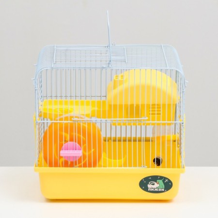 A cage for rodents "Pigger", equipped, 27 x 21 x 26 cm, yellow-1