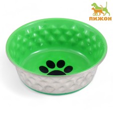 The bowl of a weighted embossed, with a silicone base, green, 600 ml