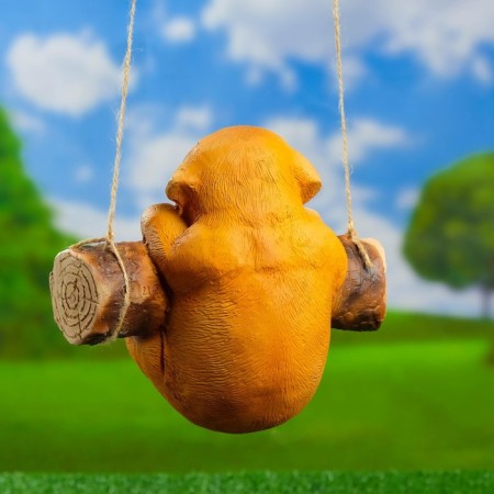 Suspended decor "Puppy on a log", 21x13x18cm-2