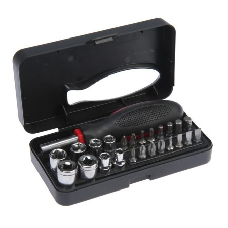 A screwdriver with a set of bit and end heads of the tundra, plastic case, 25 items-2