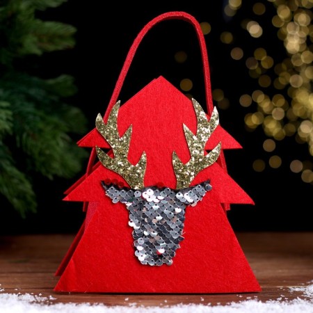 New Year's basket for decor "Deer" 16 × 10.5 × 19 cm-1