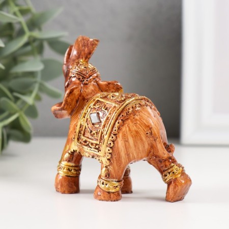 Souvenir Polystone "Elephant under a tree in silver blanket" MIX 7.5x6x3.2 cm-3
