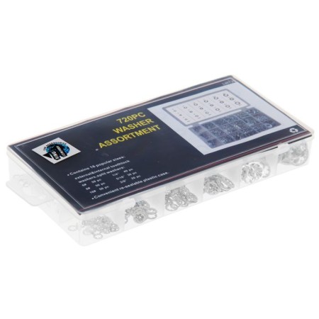 A set of washers, 18 types: grover, gear, stop, multilated, 720 pcs-2