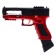 Glock pistol with tape supply of cartridges, works from the battery