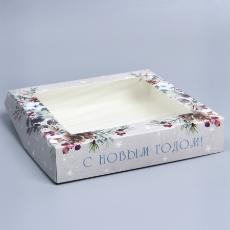 Folding box "New Year's Wreath", 20 x 20 x 4 cm, New Year-2