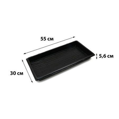 Mattle for seedlings, 55 × 30 × 5.6 cm, plastic, black, Greengo-6