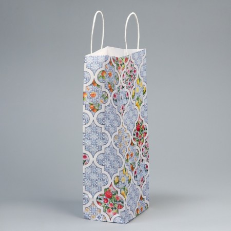 Gift package for a bottle, packaging, "festive", white craft, 13 x 36 x 10 cm-4