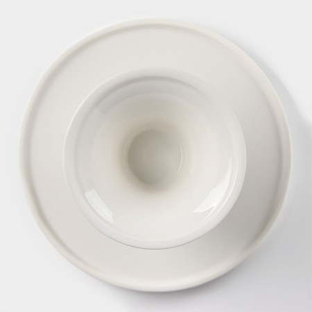 Cake for cakes and desserts Porcelain shares "Gloria", D = 16.5 cm, white color-3