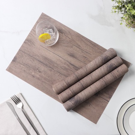 Set of serving napkins on the table "tree", 4 pcs, 45 × 30 cm, brown color-3