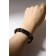Bracelet Skin Skull is large, with bones, dark brown color with black silver, 8 cm