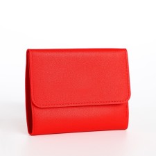 Women's wallet on the button, red color