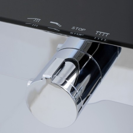 The shower system wasserkraft a114.258.218.cb thermo, tropical shower, thermostat, black-4
