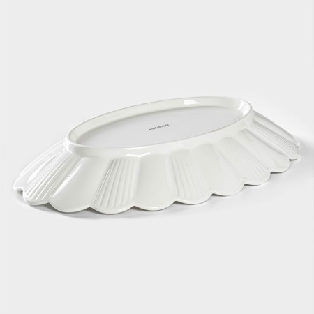 Porcelain dish Magistro "Chamomile", D = 32.5 cm, white color-2