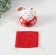 Souvenir Ceramics "Cat Mani-Neko with fan" Red 8x8x8.5 cm