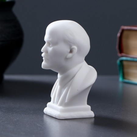 Bust Lenin Middle 9x6cm, white / marble baby-1
