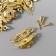 Castle metal for casket gold + nails. set 10 pcs 1.9x3 cm