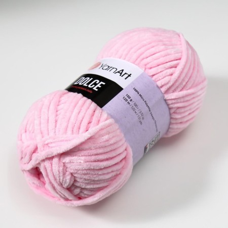 Yarn "Dolce" 100% micropoliester 120m/100g (750 tender pink)-1