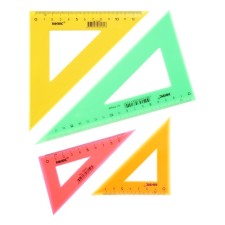 Set of triangles 4 pcs. Calligrata Katet 9/12/14/20 cm, opaque, color