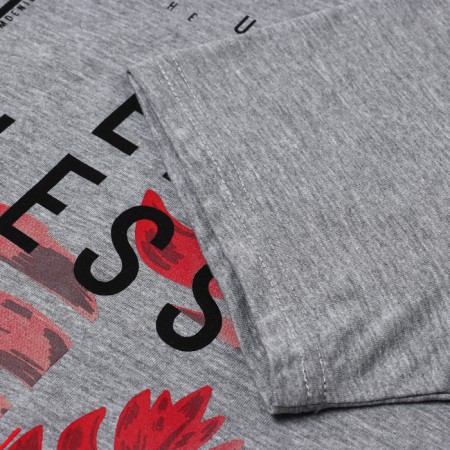 Women's T-shirt "End -less", color light gray melange, size 54-2