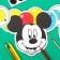 Girland on groves with a poster "Happy Birthday", length 284 cm, Mickey Mouse