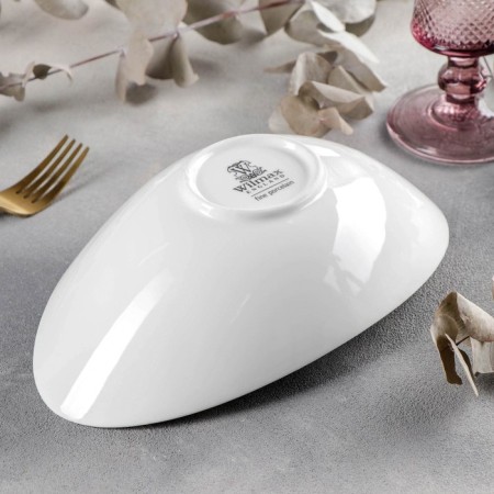 Porcelain salad Wilmax olivia, 0.6 l, 25.5 × 15 × 7.5 cm, white color-1