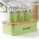 A set of cans for bulk products Prime, 3 pcs, with spoons, with bread, color light