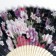 Fan bamboo, textile h = 21 cm "flowers" with a cover, black