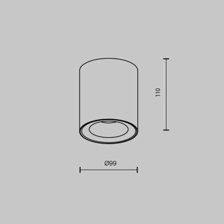 Technical C094-gu10-w Spark, 99x99x110 mm ceiling lamp, GU10, 1x10W, white color-5