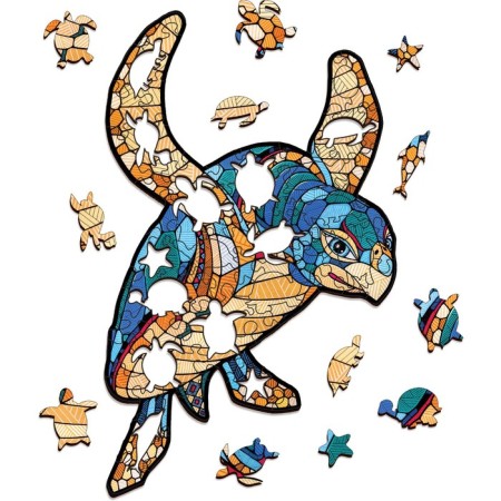 Wooden figured puzzle EWA "Sea Turtle", 28 × 20 cm-8