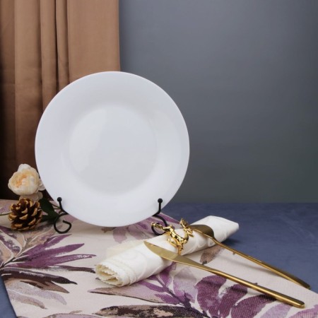 Arya Home Globe dining plate, 6 pcs, white color-1