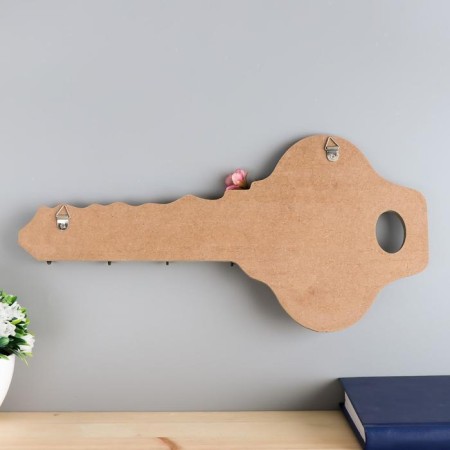 Decorative wood hooks "Key with a bouquet of flowers" 16.5x34x2.5 cm-2