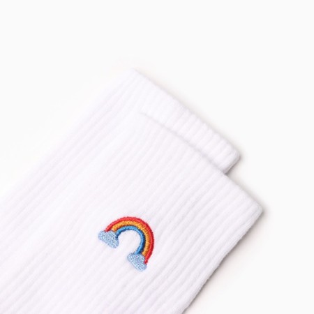 Unisex socks "Rainbow", white color, size 36-43-1
