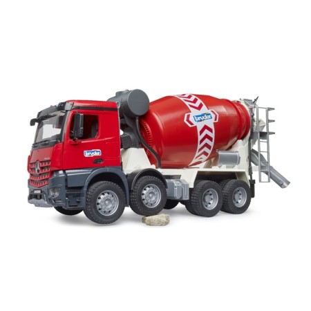 Bruder Mercedes concrete mixer, red color-3