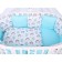 Pino in a crib, 12 items, a hedgehog print, calico