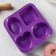 Silicone form for baking “Figures and Heart”, 16 × 17 cm, 4 cells (7 × 7 cm), Mix color