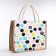 Shoper without fasteners, beige color/multi -colored