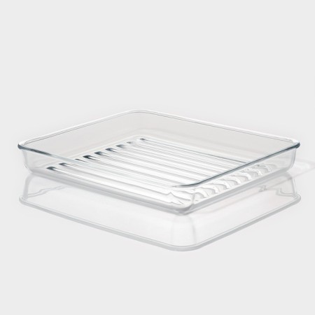 Form for baking and baking of heat -resistant glass rectangular shade, 3 l, 34.5 × 28.5 × 4.6 cm-2